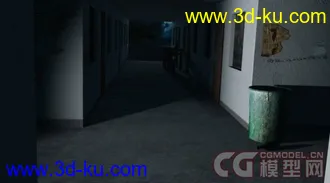 3D打印模型旧楼房内的场景 贴图材质全（低模）的图片