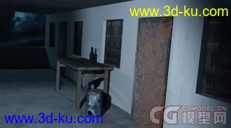 3D打印模型旧楼房内的场景 贴图材质全（低模）的图片