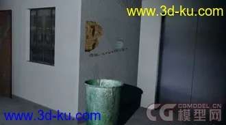 3D打印模型旧楼房内的场景 贴图材质全（低模）的图片
