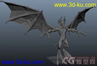 带翅膀怪兽模型下载！有骨骼，绑定！的图片