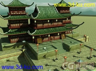 3D打印模型剑网三扬州忠义堂的图片