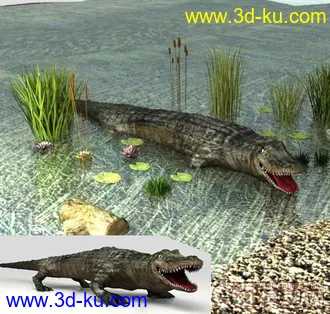 3D打印模型新人发帖 鳄鱼场景的图片