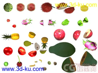 各种水果模型+贴图并带切开贴图 亲们···支持下哦！的图片