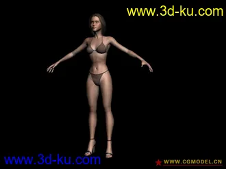 3D打印模型蒙皮绑定后的自带贴图女性的图片