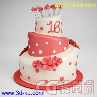 3D打印模型CGAXIS collection vol.13 Party collection （生日派对蛋糕道具）的图片