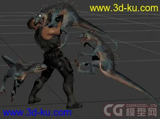 3D打印模型猛男大战三龙的图片