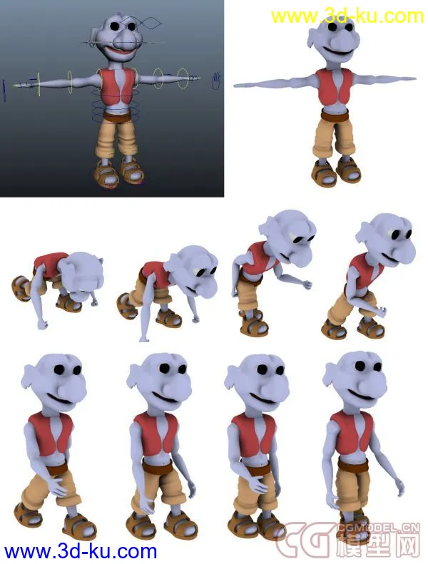 怪物模型绑定 有跑步和走路两种动画的图片1