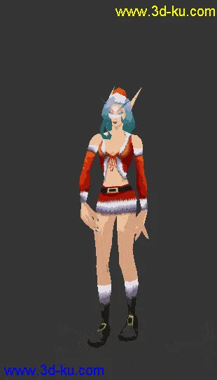 3D打印模型圣诞女 戴帽子了  有3万帧动画 带骨骼  带贴图 真正有动画哦的图片