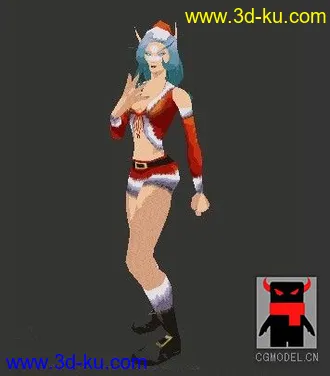 3D打印模型圣诞女 戴帽子了  有3万帧动画 带骨骼  带贴图 真正有动画哦的图片