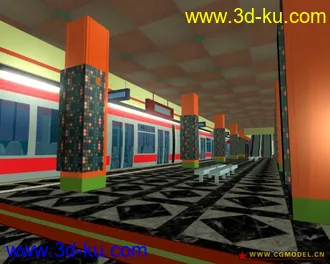 3D打印模型地铁站（贴图+材质+灯光）的图片