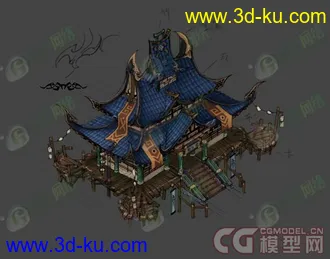 3D打印模型古代建筑_上海绿岸网络的测试题的图片