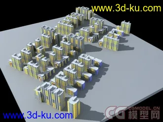 3D打印模型居住小区公寓楼的图片