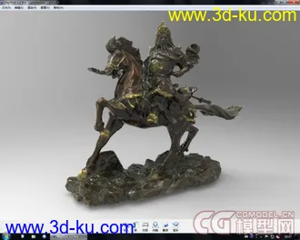 3D打印模型马上关公(实体扫描)(奥运庆祝贴一)的图片