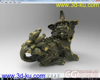 3D打印模型金角麒麟(实体扫描)(奥运庆祝贴三)的图片