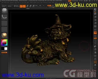 3D打印模型金角麒麟(实体扫描)(奥运庆祝贴三)的图片