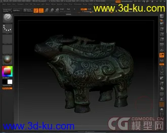 3D打印模型青铜牛樽(实体扫描)(奥运庆祝贴四)的图片