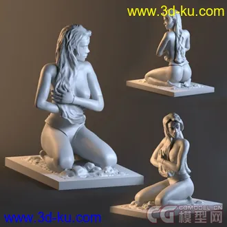 3D打印模型女子跪姿雕塑(奥运庆祝贴十)的图片