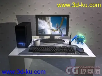 作品名《游戏时间》办公桌电脑模型的图片