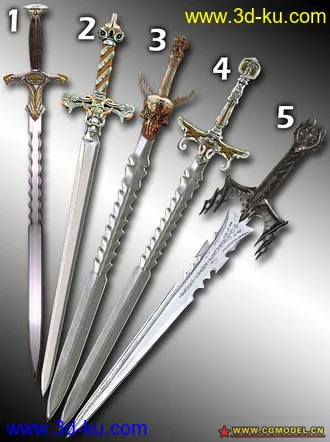 3D打印模型5把宝剑！！的图片