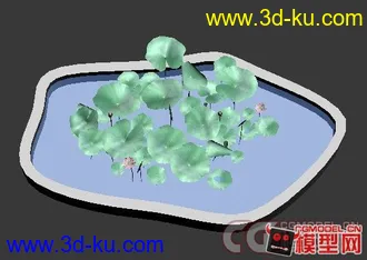荷花荷叶模型2个(带贴图额)的图片