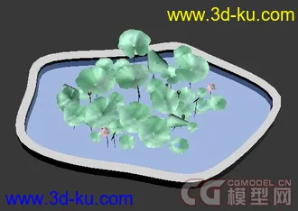 荷花荷叶模型2个(带贴图额)的图片