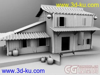 3D打印模型自己练习时候做的古代房子,需要的拿去吧.第一次发帖的图片