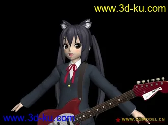 3D打印模型可爱的吉他女孩的图片