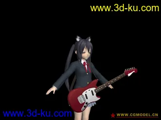 3D打印模型可爱的吉他女孩的图片