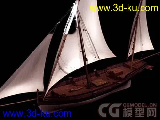 老式的双桅帆船模型的图片