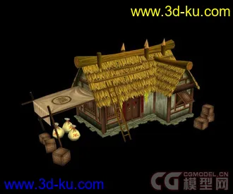 3D打印模型一个传说中的茅草屋的图片