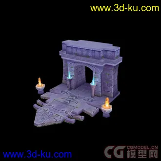 3D打印模型游戏大门入口场景的图片
