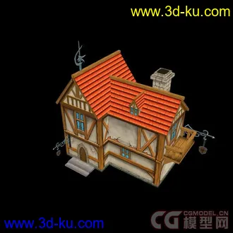 游戏房子场景3D模型的图片