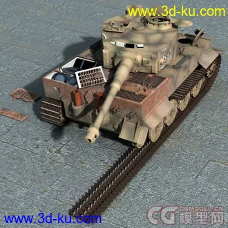 3D打印模型被击毁的坦克四辆 M4A1 Panther Tiger King Tiger(更新加一辆)的图片
