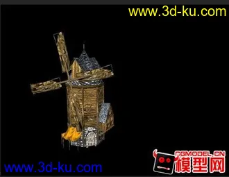 3D打印模型破旧风车  maya简模的图片
