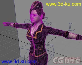 3D打印模型火线人物夜玫瑰，带贴图带绑定的图片