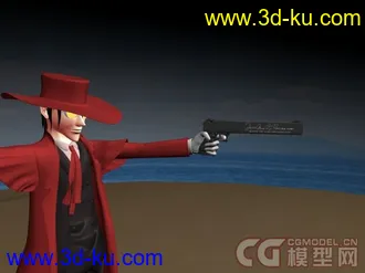 3D打印模型地狱之歌-阿卡特黑色超酷手枪JACKAL的图片