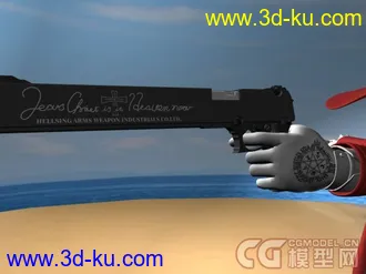3D打印模型地狱之歌-阿卡特黑色超酷手枪JACKAL的图片