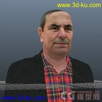 3D打印模型电影级的老人半身像，有贴图，很精致的图片