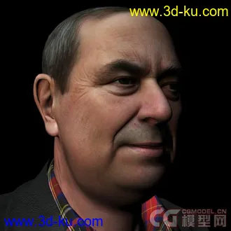 3D打印模型电影级的老人半身像，有贴图，很精致的图片