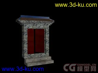 3D打印模型院子后门的图片