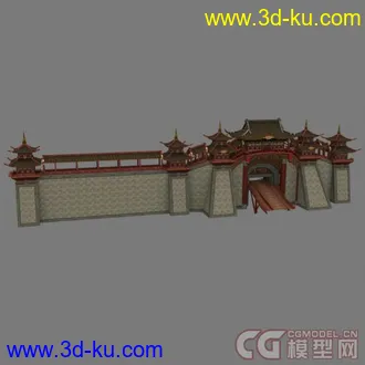 剑三 扬州城门模型带贴图的图片