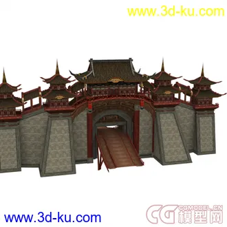剑三 扬州城门模型带贴图的图片