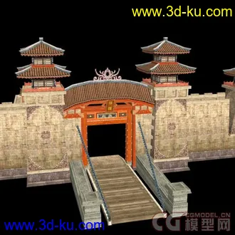 3D打印模型剑三 洛阳城门带贴图的图片