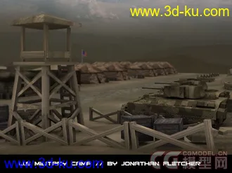 3D打印模型【美军营地】一个建模美军的营地场景的图片