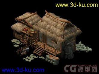 3D打印模型茅草屋 高模的图片