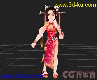 3D打印模型《热血江湖》男150级装备外加几个NPC和场景的图片