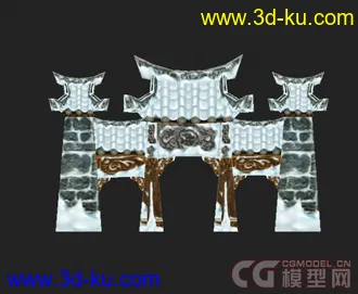 3D打印模型《热血江湖》男150级装备外加几个NPC和场景的图片