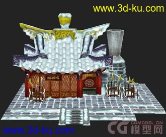 3D打印模型《热血江湖》男150级装备外加几个NPC和场景的图片