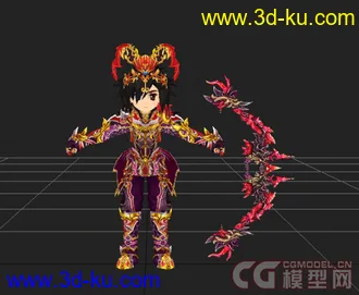 3D打印模型《热血江湖》男150级装备外加几个NPC和场景的图片