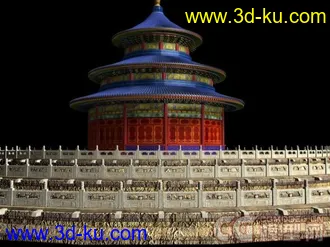 3D打印模型古建筑、含贴图材质灯光的图片